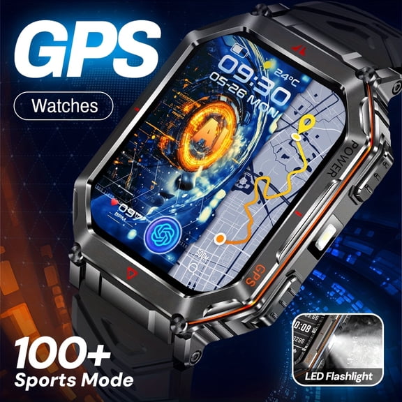 Durable all-metal outdoor watch with GPS and IPX8 waterproof. Equipped with outdoor tools, call and notification functions.