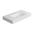 thumbnail image 1 of Durable and Easy-to-clean - Contemporary Matte White Solid Surface Pedestal Basin for Long-lasting Use, 1 of 2
