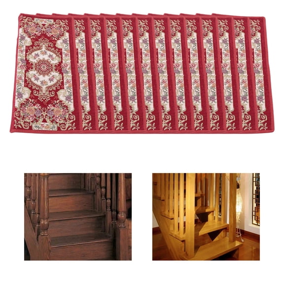 Durable and Non-Slip Stair Treads Carpet, Self-Adhesive Silicone Backing, Easy to Install, Decorative, Kid and Pet Safe, Reusable and Washable