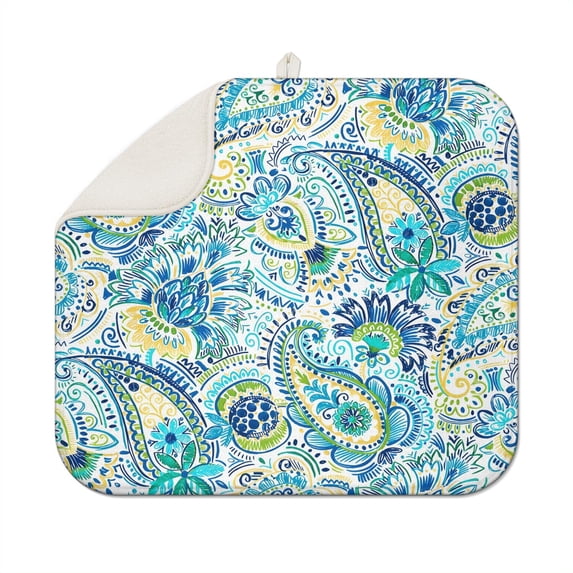 Durable boho kitchen dish drying mat 16x18 Inch crafted with premium microfiber, designed for fast drying and easy maintenance