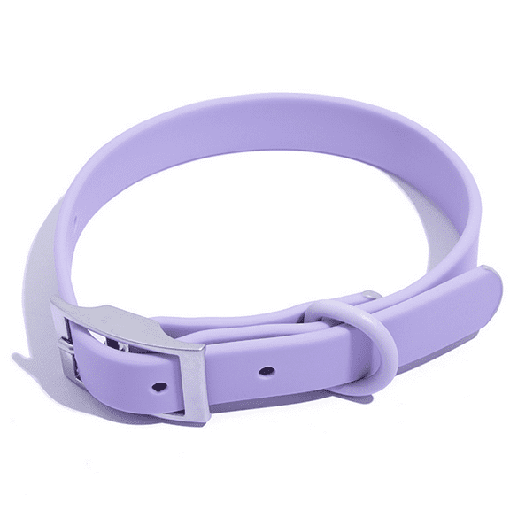 Durable dog collar, soft rubber-coated webbing, waterproof and easy to clean,
