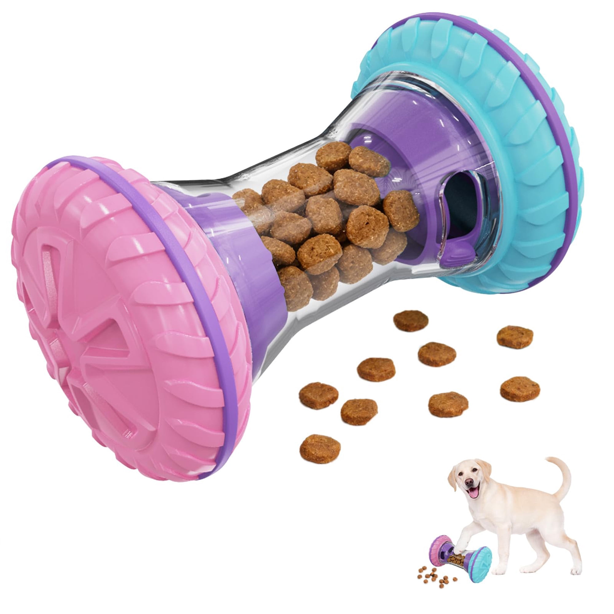 Durable interactive dog puzzle toys for all sizes, mental stimulation & treat dispensing. Perfect for play & anxiety relief. Pink.