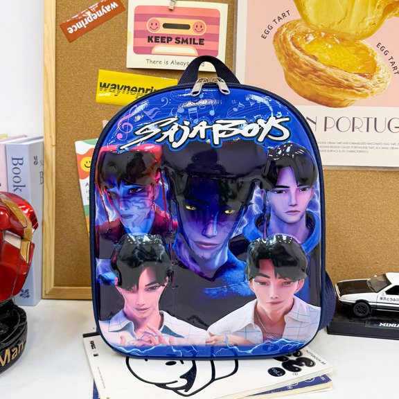 Durable large-capacity backpack with multiple compartments, cartoon hard-shell school bag