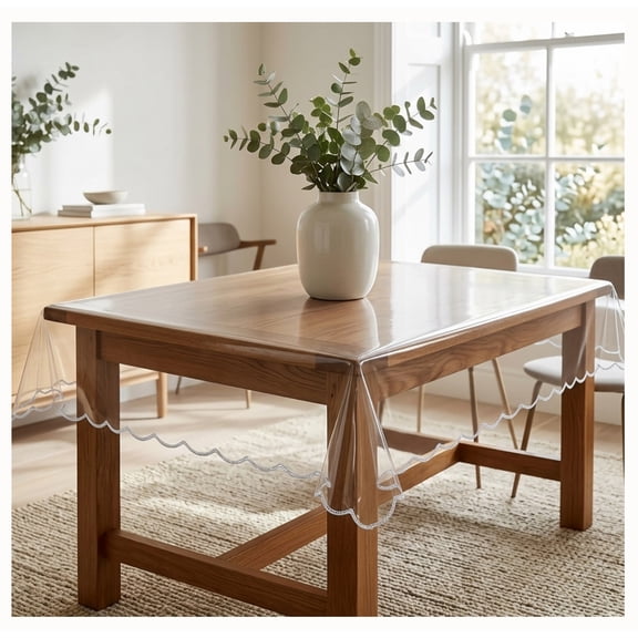 DurableDelights Transparent Vinyl PVC Dining Table Protector Cover 60x104 Inch
