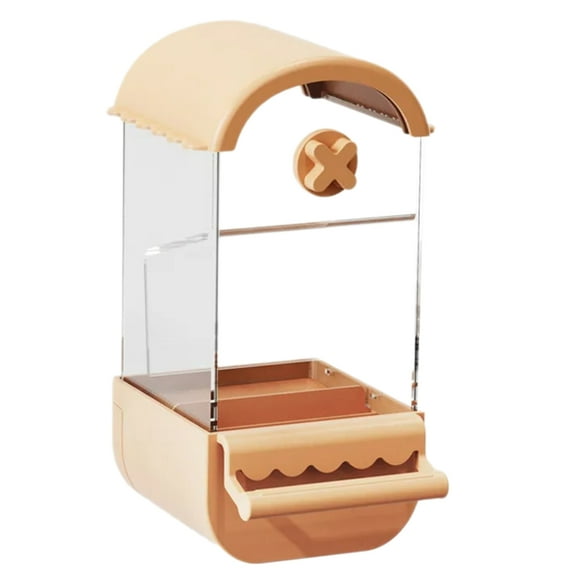 Durablity Screw on Automatic Bird Feeders with Perch Indoor Bird Manual Feeding Container Close and Intimate with Natura