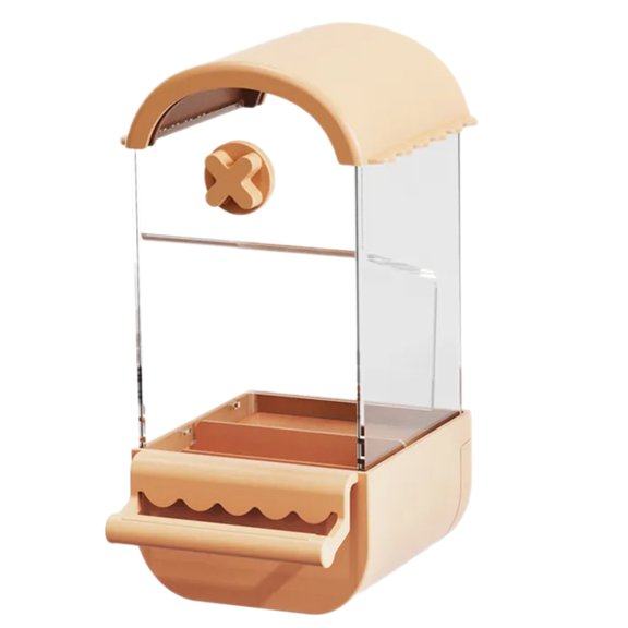Durablity Screw on Automatic Bird Feeders with Perch Indoor Bird Manual Feeding Container Close and Intimate with Natural