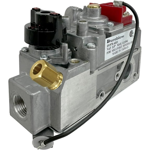 Durablow DV970A-NG Millivolt Gas Valve Replacement for Dexen, Dexin, Robertshaw, HHT 6003 Series 200-D (No Turndown, Natural Gas, 3/8 Inlet, 3/8 Outlet)