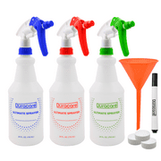 Duracare Plastic Trigger Spray Bottles with Adjustable Nozzle for Cleaning - (Set of 3, 24oz)