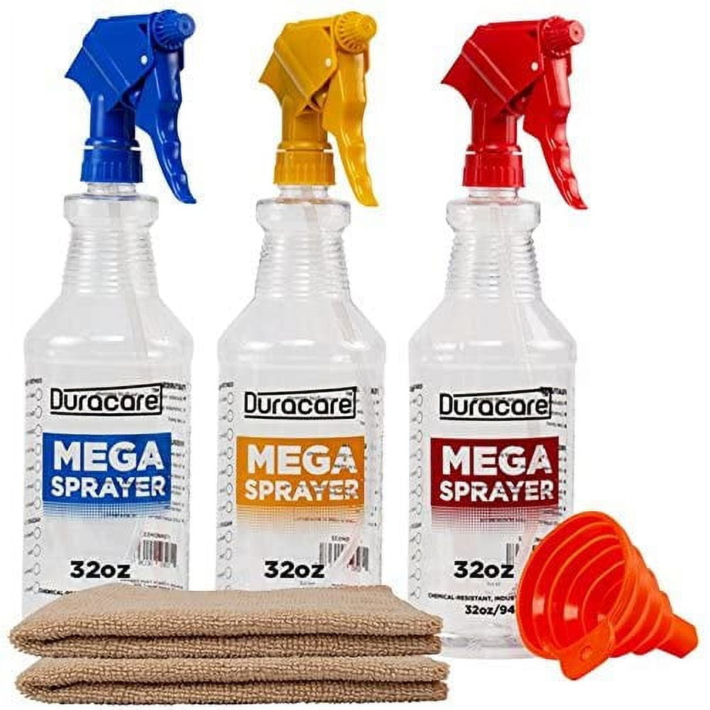 Duracare Plastic Spray Bottles with Adjustable Nozzle, for All Purpose Cleaning  Solutions (24oz) - Household and Commercial