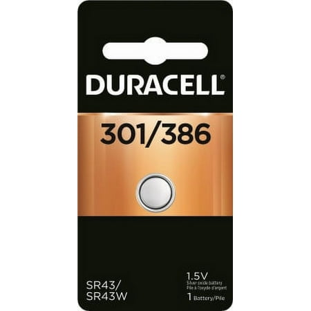 Duracell 1.5V #301/386 Silver Oxide Watch Battery
