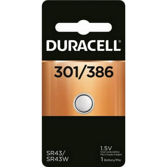 Duracell 1.5V #301/386 Silver Oxide Watch Battery