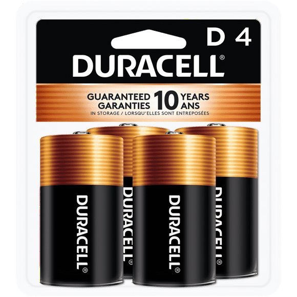 Duracell Coppertop D Alkaline Batteries 4/PK