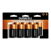 Duracell 1.5V Coppertop Alkaline D Batteries, 8 Pack