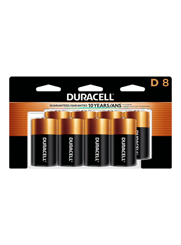 Duracell 1.5V Coppertop Alkaline D Batteries, 8 Pack