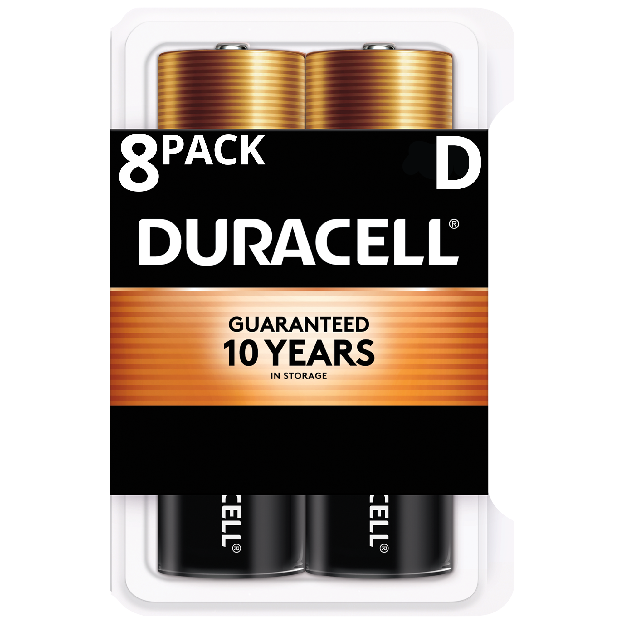 Duracell 1.5V Coppertop Alkaline D Batteries, 4 Pack