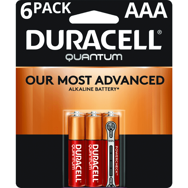 Duracell 1.5V Quantum Alkaline AAA Batteries with PowerCheck, 6 Pack