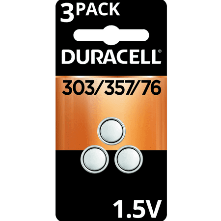 Duracell 1.5V Silver Oxide Button Battery 303/357, 3ct.