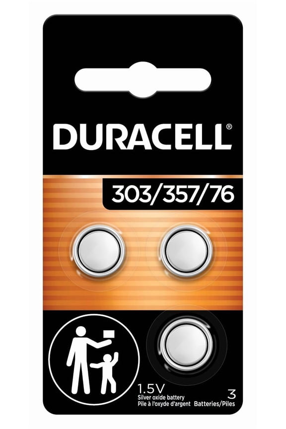 1.5V Silver Oxide Button Battery 303/357, 3ct.