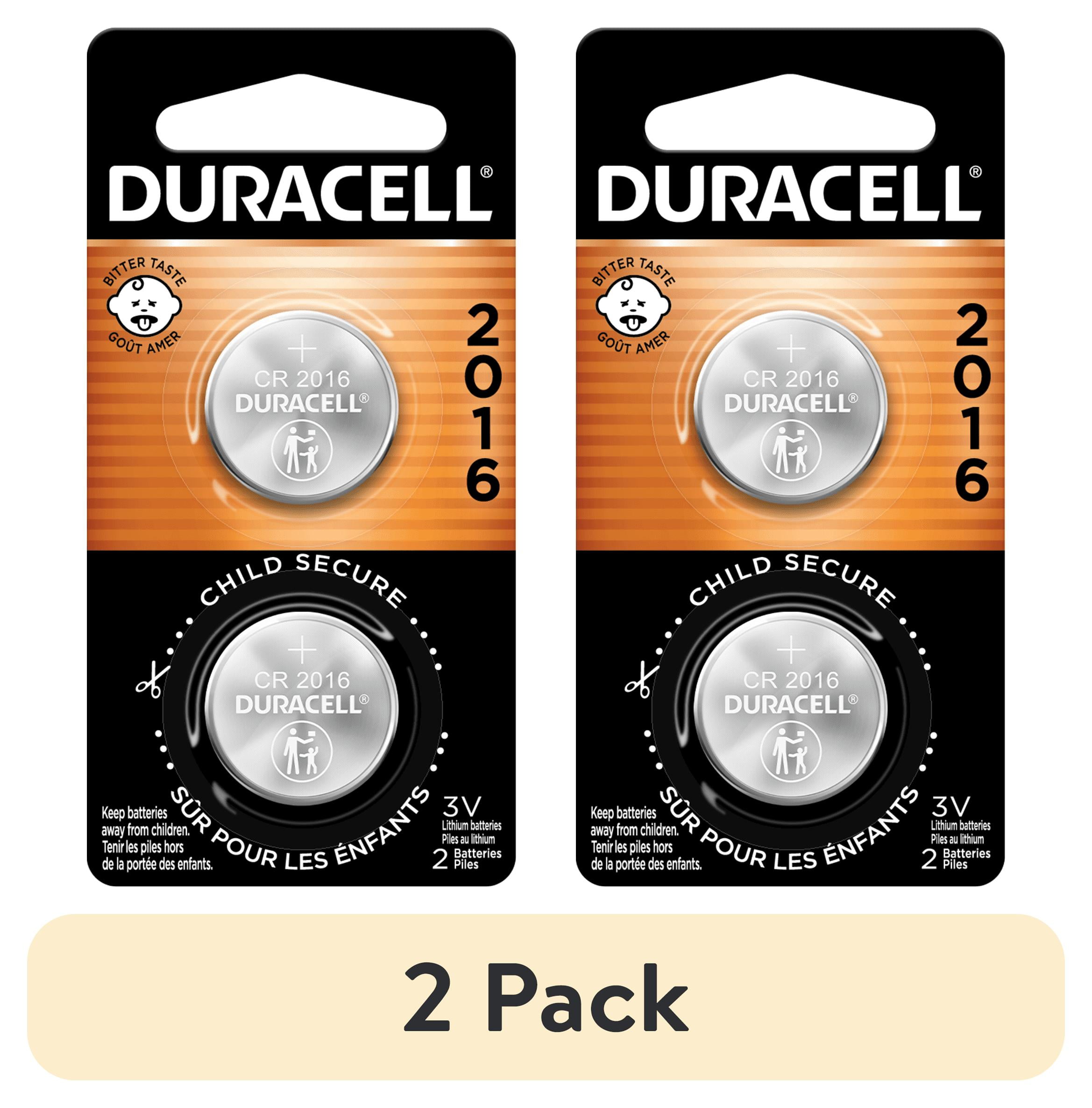 (2 pack) Duracell 2016 Lithium Coin Battery 3V, Bitter Coating