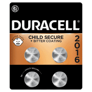 Duracell 2016 Lithium Coin Battery 3V, Bitter Coating Discourages Swallowing, 4 Pack