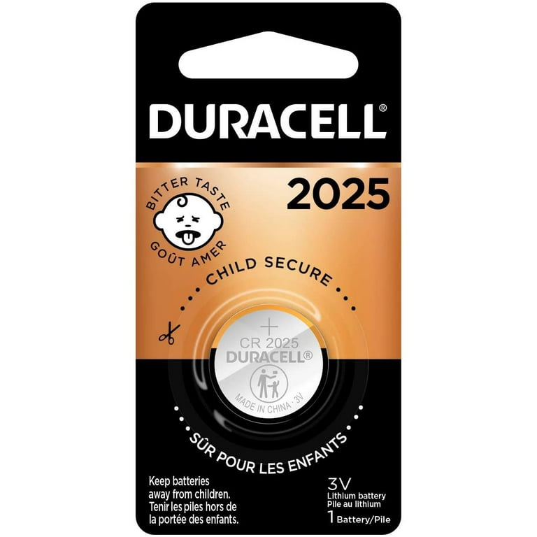 Duracell 2025 Lithium Coin Battery 3V | Bitter Coating Discourages  Swallowing | Child-Secure Packaging | Long-Lasting Power | Key Fobs,  Remotes & More