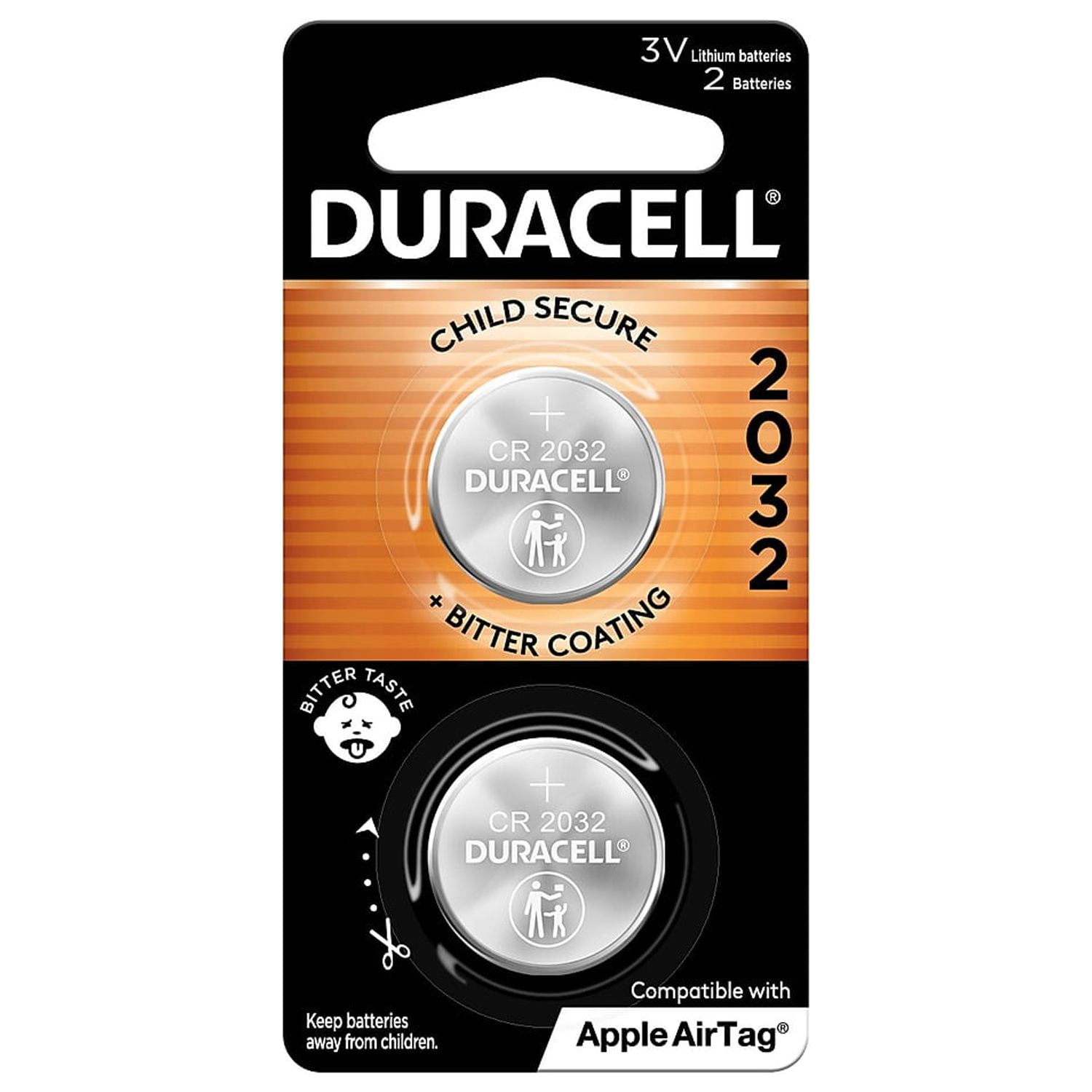 Duracell 2032 Pile bouton lithium 3V, lot de 2, avec Technologie