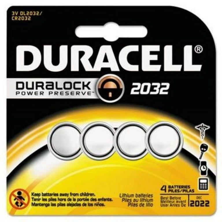 Duracell 2032 Duralock CR2032 Lithium Batteries 4 Pack 