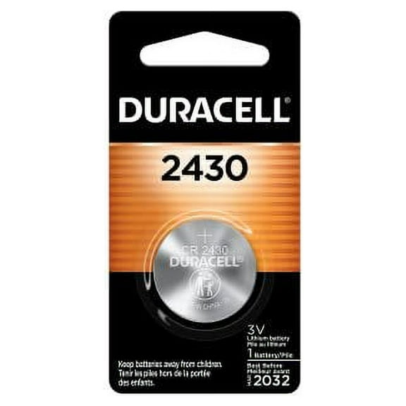 Duracell 2430 3V Lithium Battery, 1 Count Pack, Lithium Coin Battery for Medical and Fitness Devices, Watches, and more, CR Lithium 3 Volt Cel