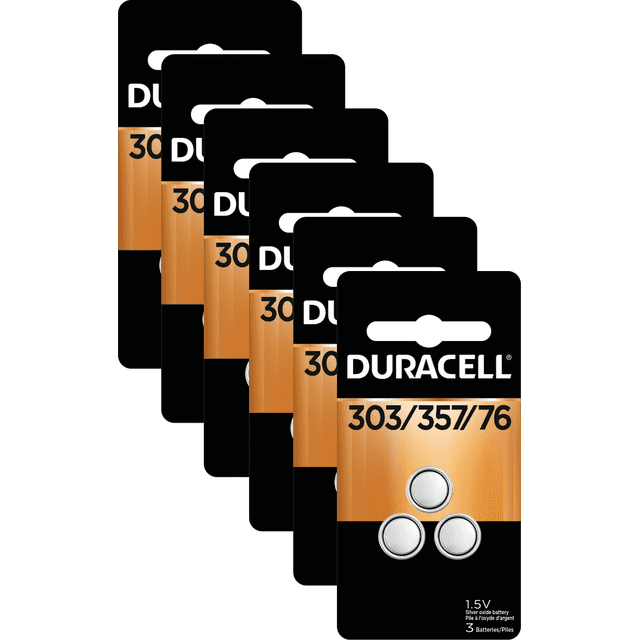 Duracell Silver Oxide Button Battery 303/357/76 - Pack of 18 Count ...
