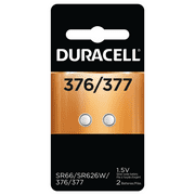 Duracell 376/377 Silver Oxide Button Battery for Home Devices, 2 Count