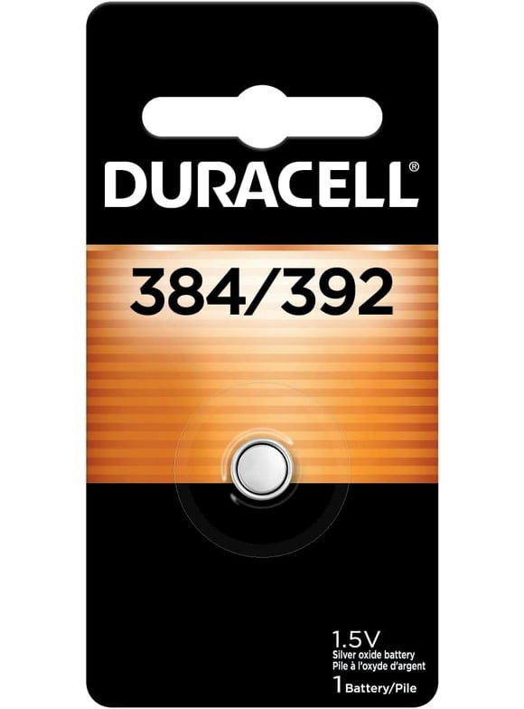 Duracell 384/392 1.5 Volt Silver Oxide Button Battery - Long-Lasting Power & Corrosion Protection - For Watches, Medical Devices, Calculators, Thermometers & Stopwatches - 4 Y Guarantee - Pack of 1