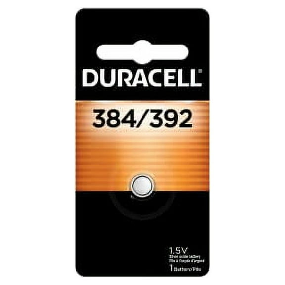 Duracell 384/392 Silver Oxide Button Battery, 1 Count Pack, 384/392 1.5 Volt Battery, Long-Lasting for Watches, Medical Devices, Calculators, and More