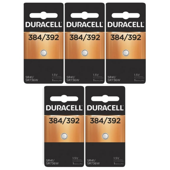 Duracell 384 Battery, 1.5 Volt each (Pack of 5)