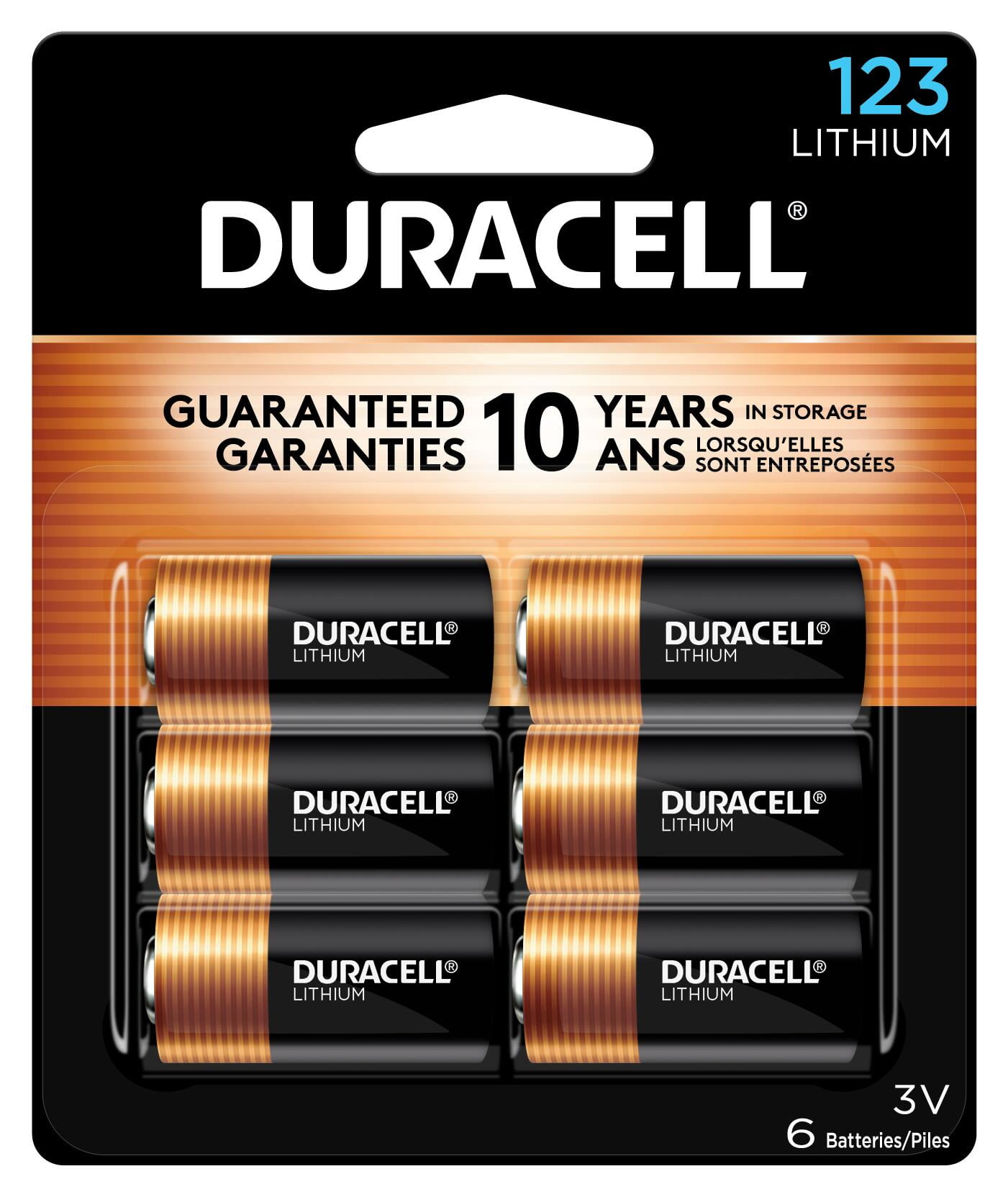 Duracell 3V High Performance Lithium Battery, 123, 6 Pack