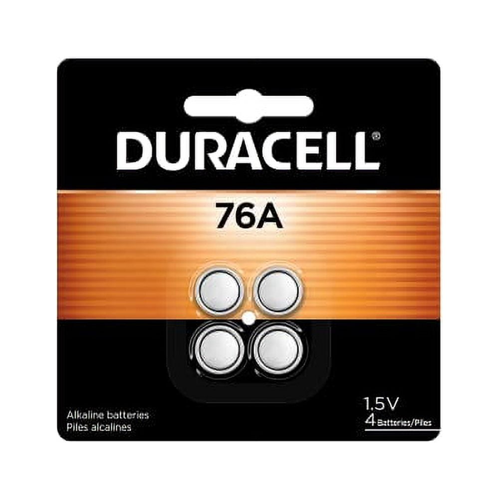 76a Duracell 76A 1.5V Alkaline Battery, 4 Count Pack, 76A 1.5 Volt Alkaline ...