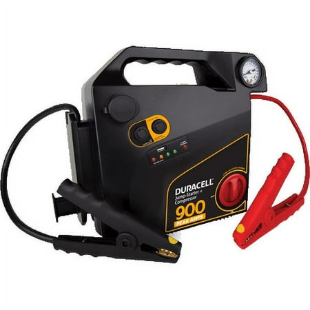 Duracell - 900 Amp Portable Jump Starter + Air Compressor - Black