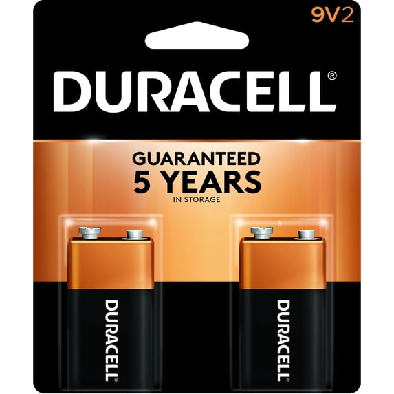 Duracell 9V Alkaline General Purpose Batteries, 2 Pack