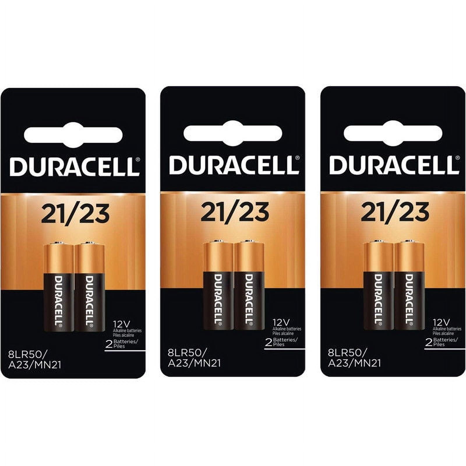 Duracell A23 Batteries 12V Alkaline 23A, A23BP, GP23, MN21, 21/23