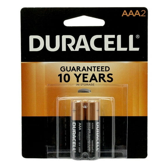 Duracell AAA 2 Pack Coppertop Alkaline Batteries