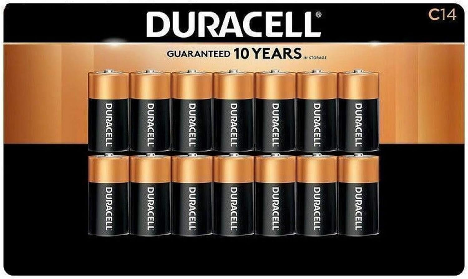 Duracell Alkaline C Batteries | Long Lasting Power CopperTop All Purpose C Battery For Household And Business - 14 Count