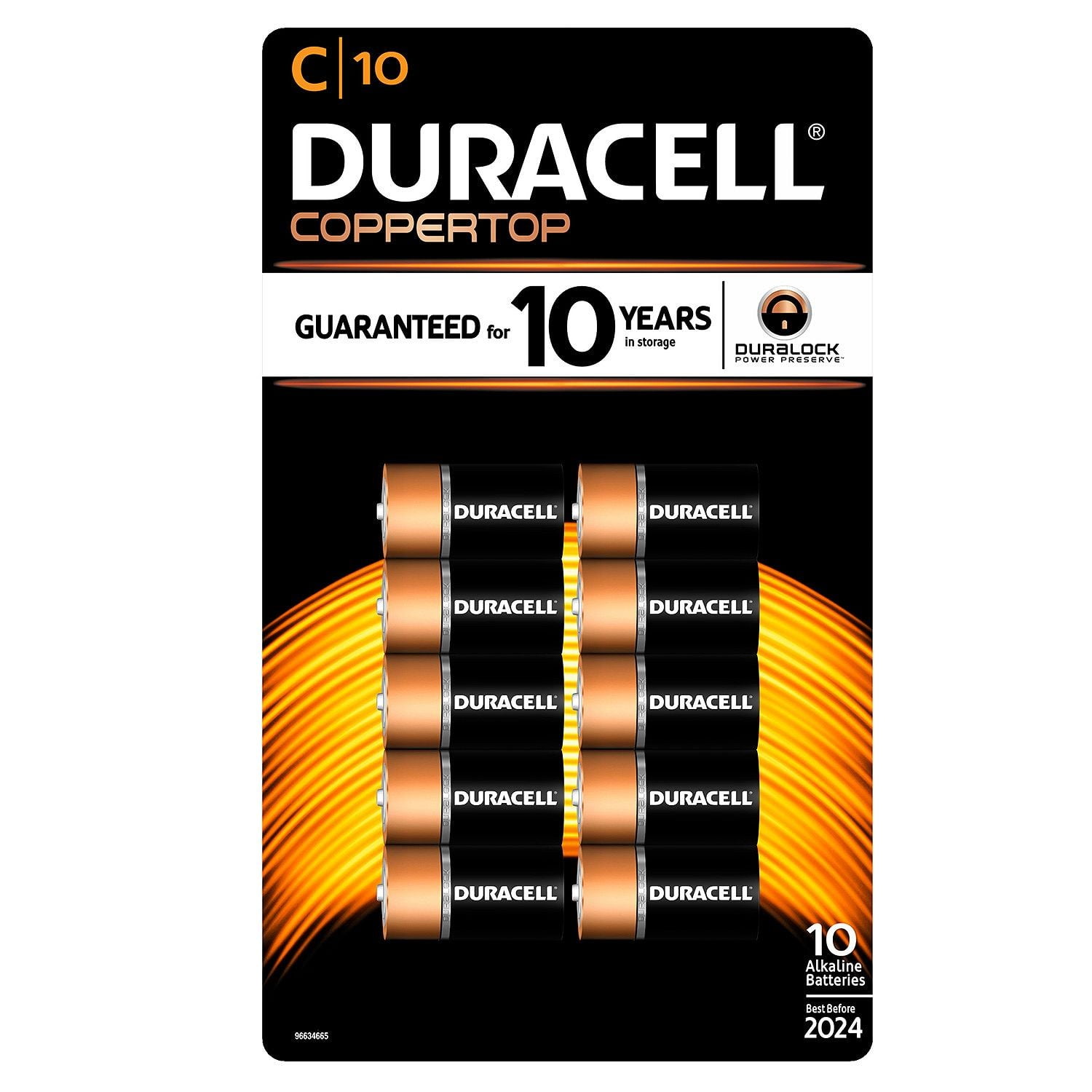 Duracell C Alkaline Batteries, 10 Ct