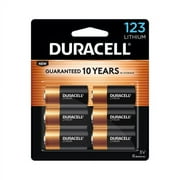 Duracell CR123A 3V Lithium Battery, 6 Count Pack, 123 3 Volt High Power Lithium Battery, Long-Lasting for Home Safety and Security Devices, High-Intensity Flashlights, and Home Automation