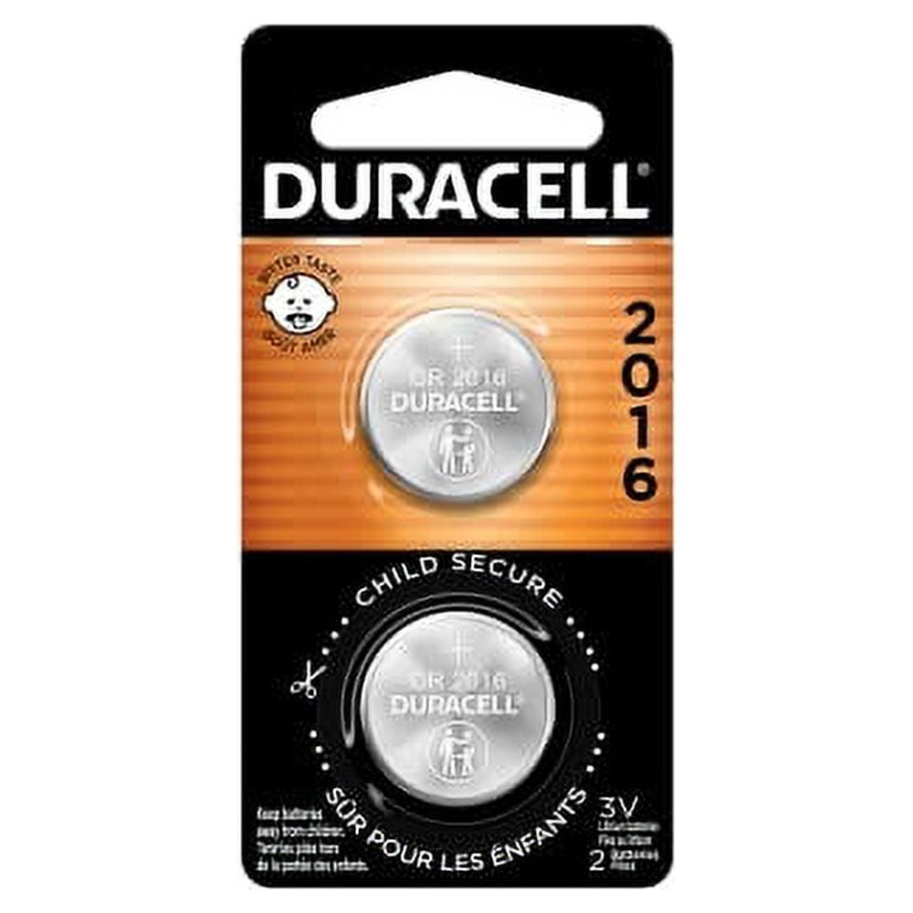 Duracell CR2016 3V Lithium Battery, Child Safety Features, 2 Count Pack