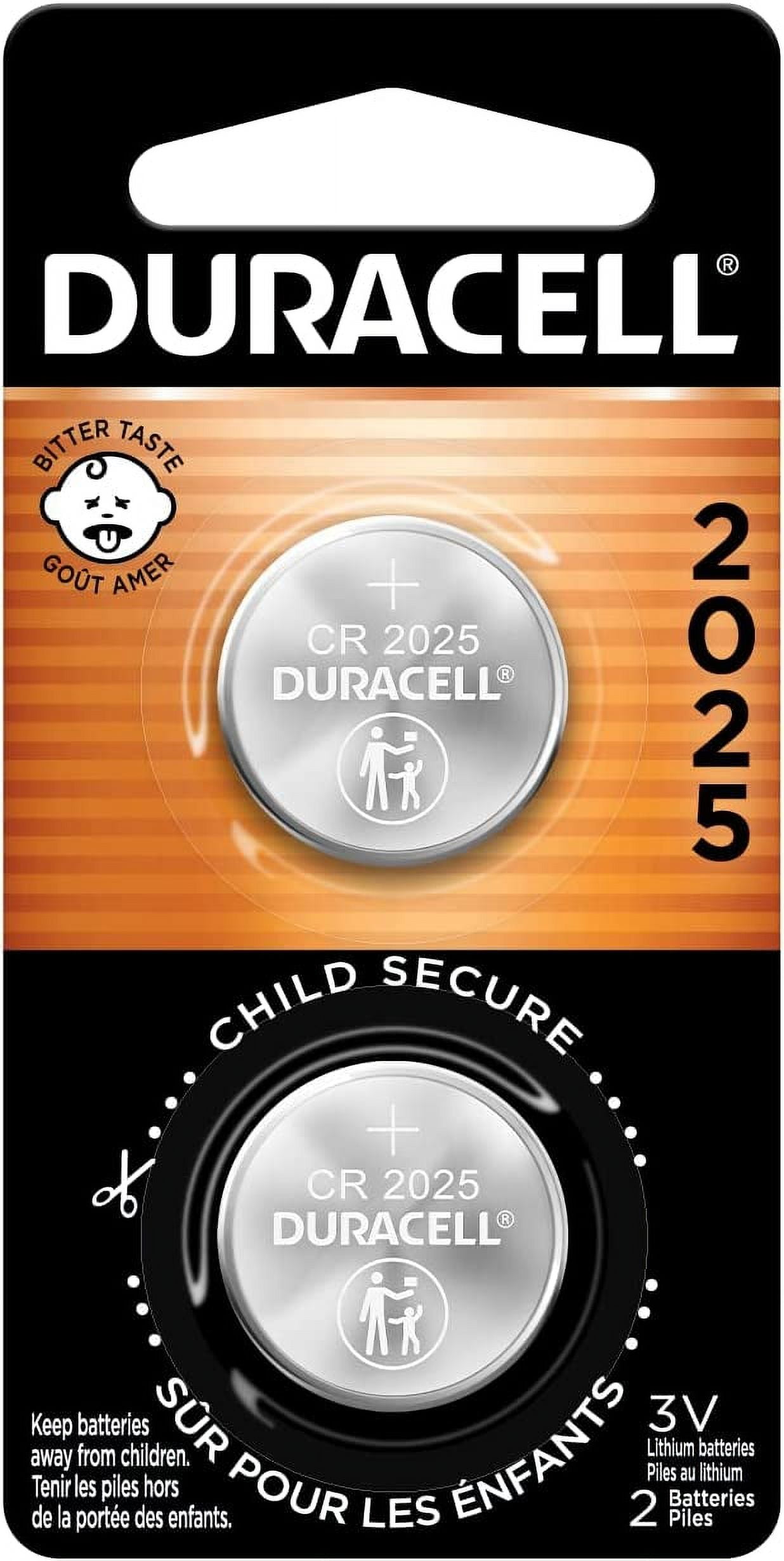 Duracell CR2025 3V Lithium Battery, Child Safety Features, 2 Count Pack Duracell CR2025 3V Lithium Battery, Child Safety Features, 2 Count Pack