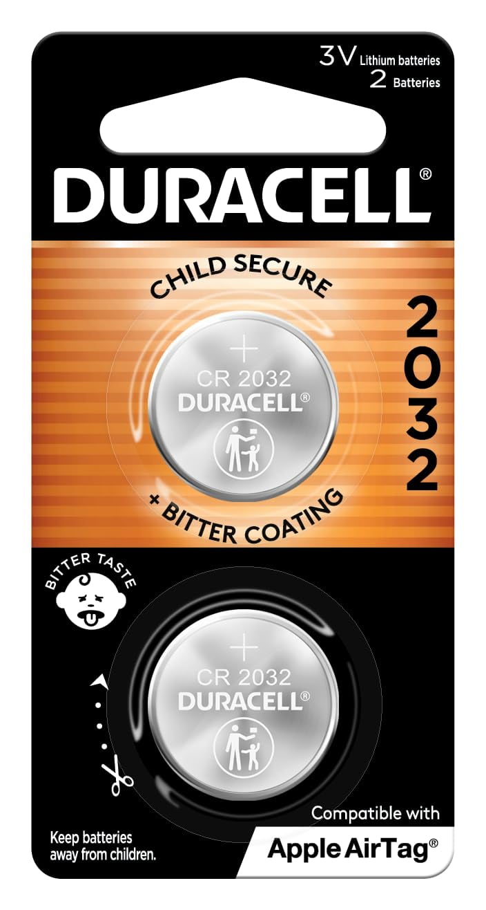 Duracell 2032 Batteries Lithium Coin Button, 2 Pack