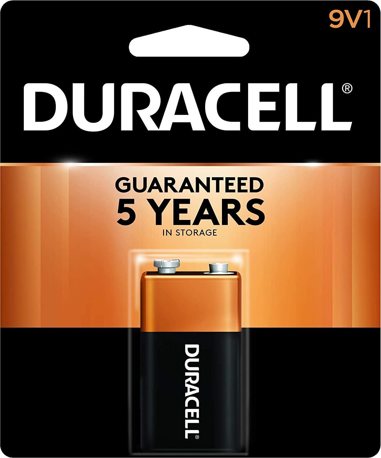 Duracell - CopperTop 9V Alkaline Batteries - long lasting, all-purpose 9 Volt battery for household and business - 1 count