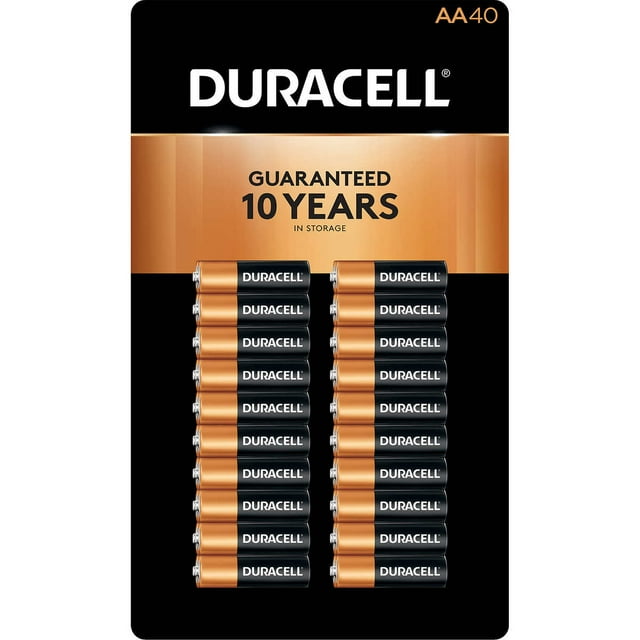 Duracell CopperTop AA Alkaline Batteries, 40 Count, 10 Years