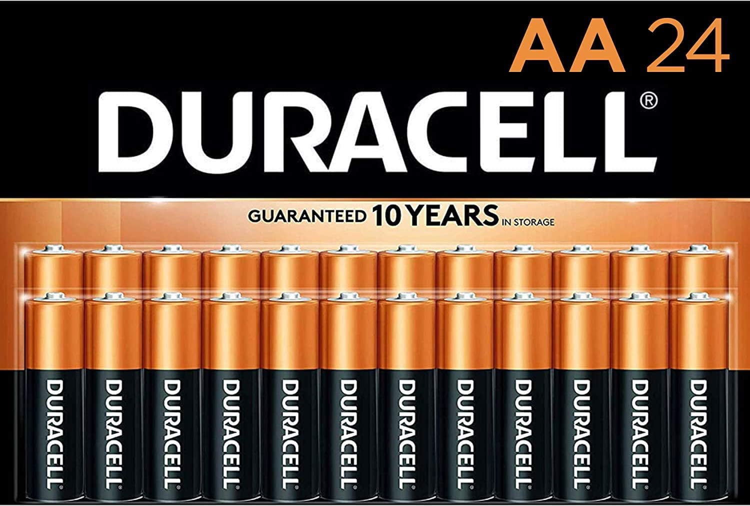 Duracell - CopperTop AA Alkaline Batteries - Long Lasting, All-Purpose Double A Battery for Household and Business - 72 Count