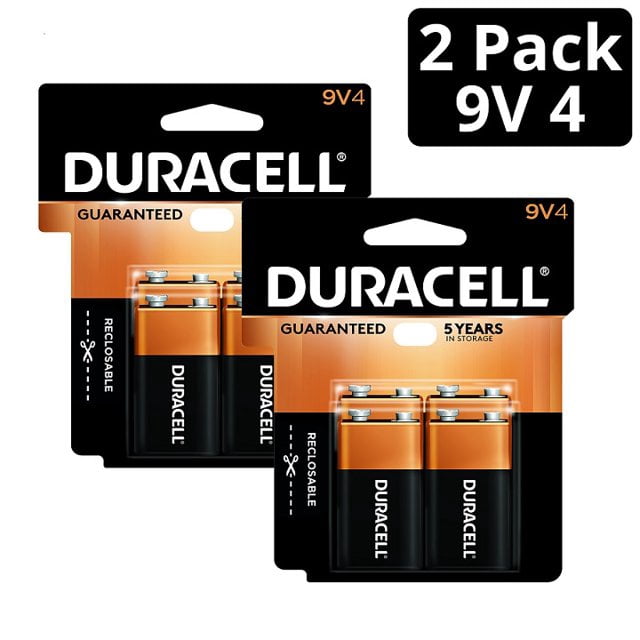 Duracell CopperTop Alkaline, 9V Batteries, 8 Count (2 X 4 Packs)