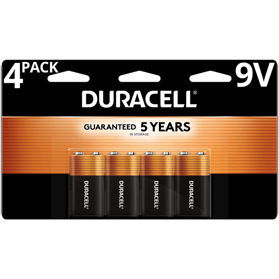 Duracell CopperTop Alkaline, 9V Batteries, 8 Count (2 X 4 Packs)